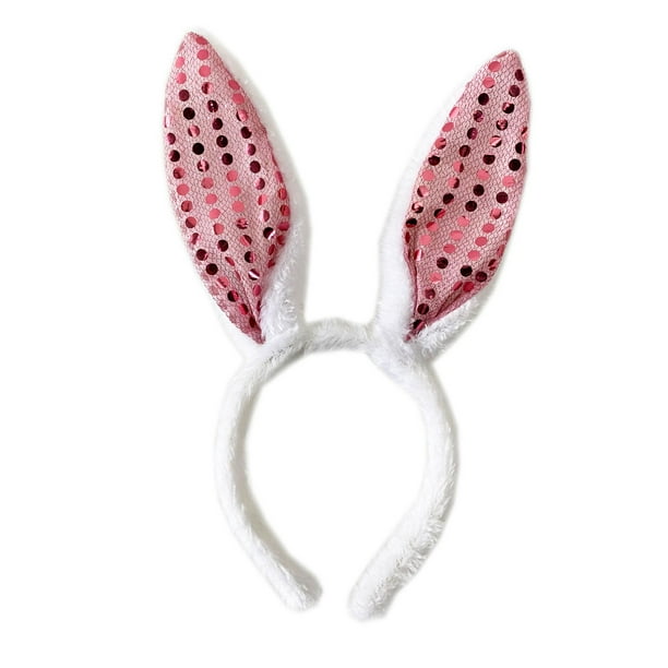 Bunny ear headband with Pink Glitter, Bunny ear headband - Walmart.ca