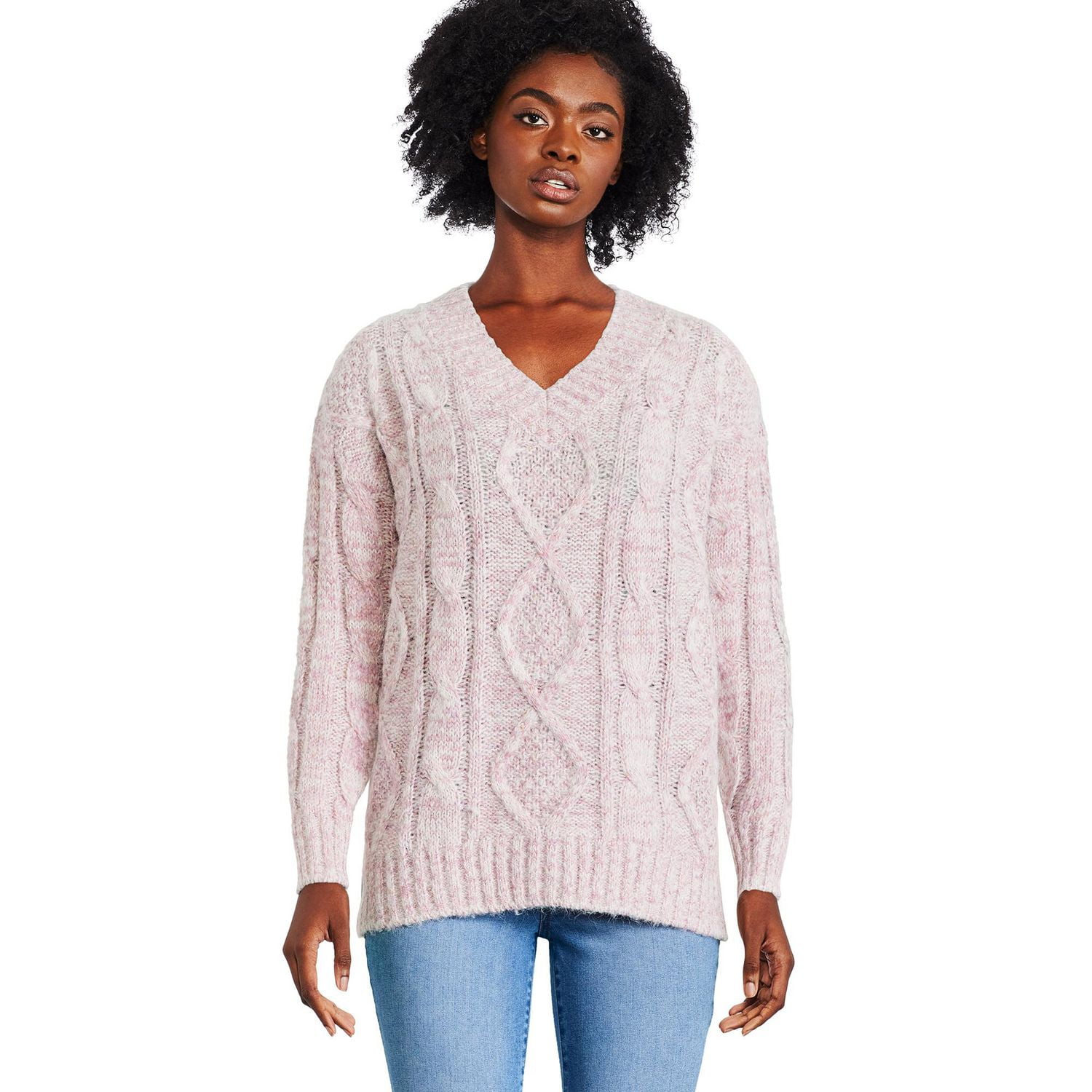 George Women s Oversized V Neckline Sweater Walmart