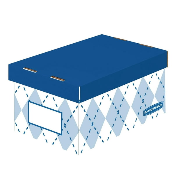 Bankers Box® Stor/File™ Decorative Storage Box, Argyle, Medium, 2pk