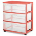 thumbnail image 1 of Sterilite Wide 3 Drawer Cart- Orange, 1 of 1