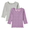 thumbnail image 1 of Lot de 2 t-shirts côtelés George pour bébés filles, 1 of 2