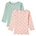 thumbnail image 1 of Lot de 2 t-shirts côtelés George pour bébés filles, 1 of 2