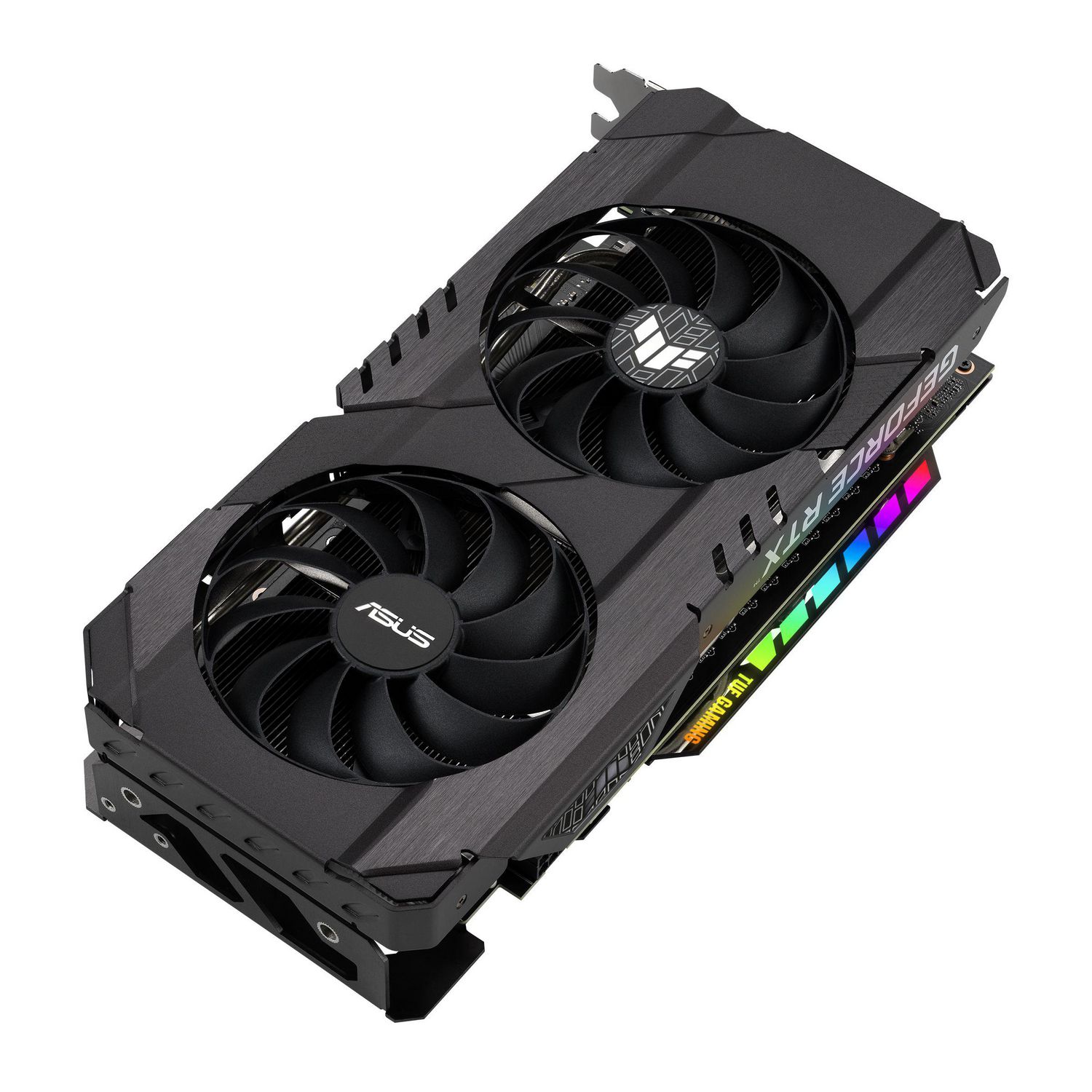 ASUS Dual GeForce RTX™ 3050 OC Edition 8GB GDDR6 with two powerful  Axial-tech fans and a 2-slot design for broad compatibility.