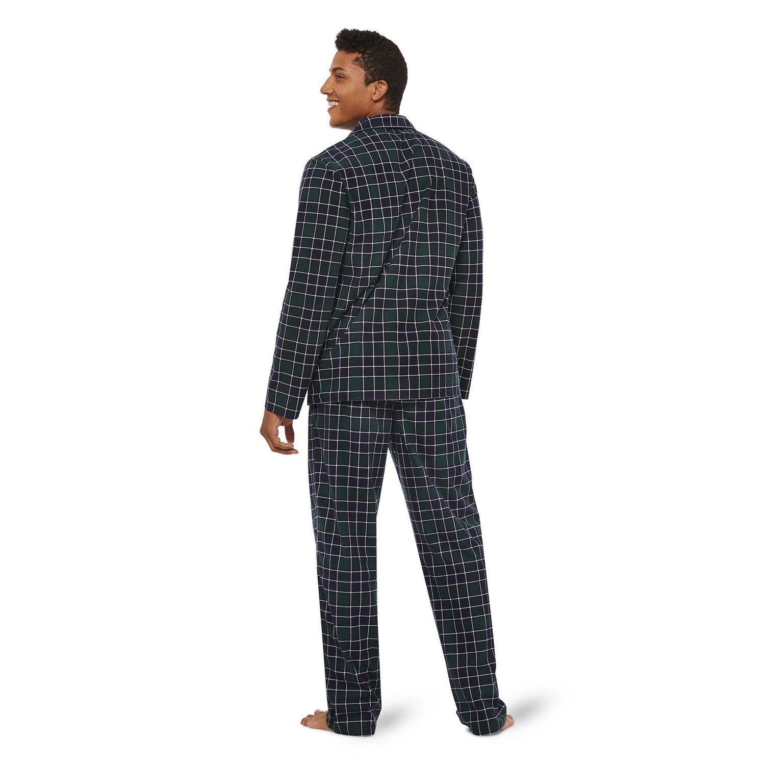 Pyjama brossé à carreaux George pour hommes