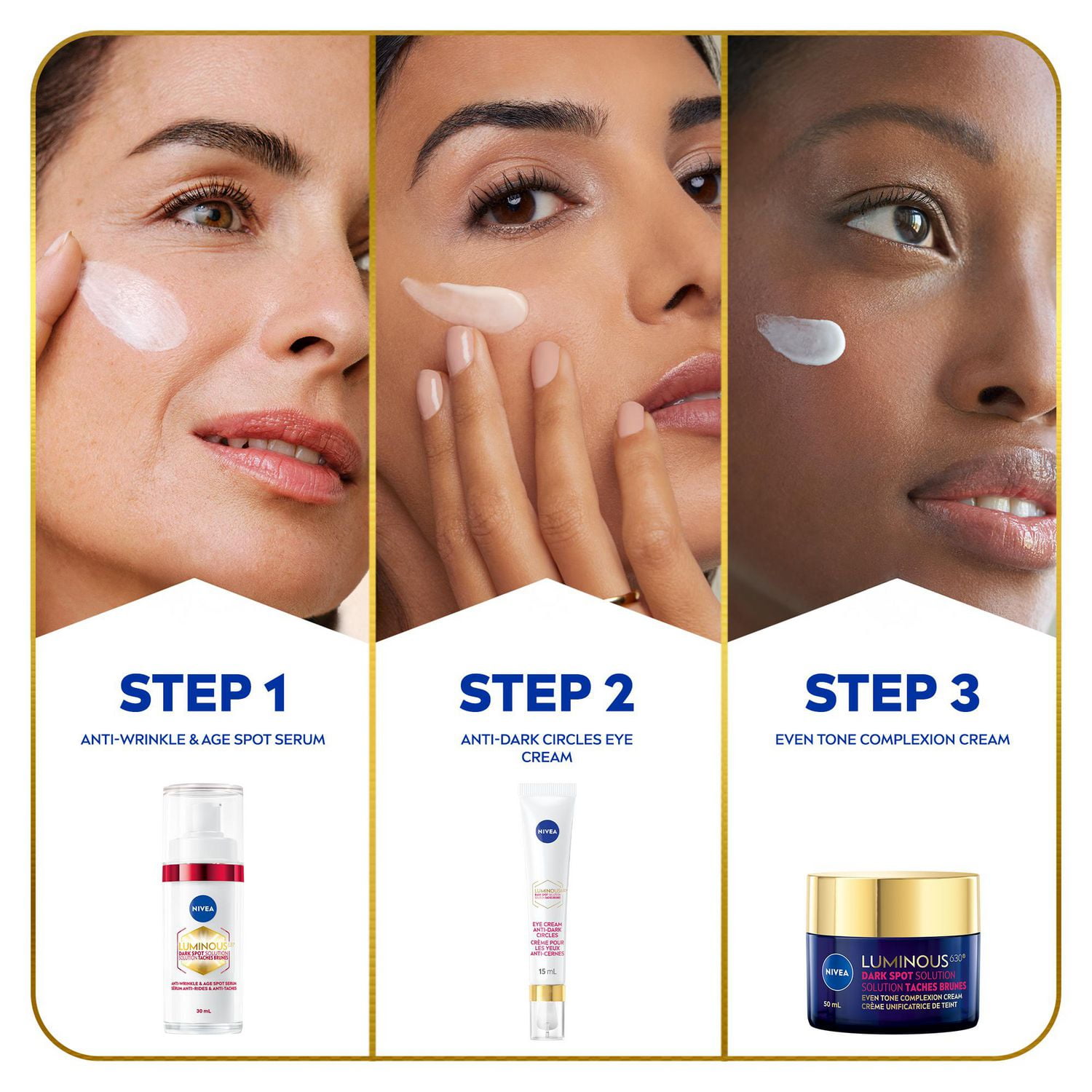 NIVEA LUMINOUS 630 Dark Spot Solution Anti Wrinkle and Age Spot Serum, 30mL