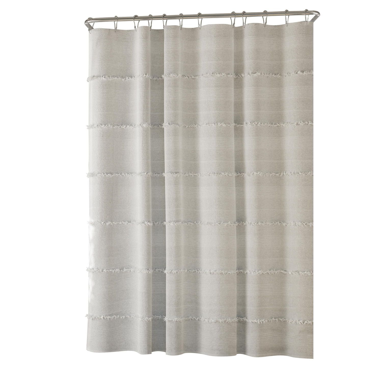 Hometrends Graham Tufted Loop Heavy Weight Woven Fabric Shower Curtain,  White, Heavy Weight Shower Curtain 