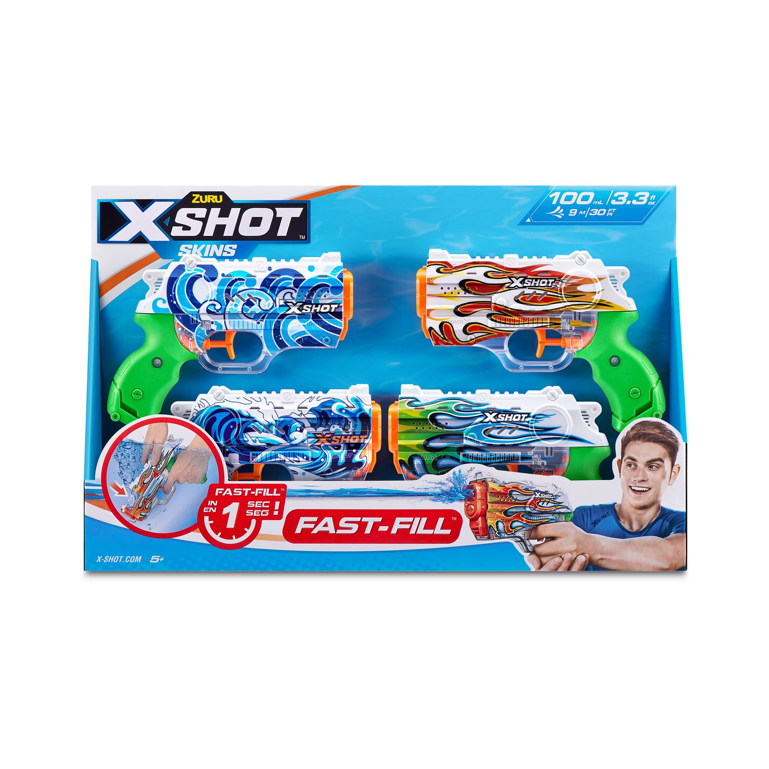 Pistolet à eau ZURU X-Shot Micro Fast-Fill, jouet d'eau d'été pour enfants,  5 ans et plus