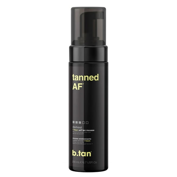 tanned AF self tan mousse, Darkest 1 hour self tan mousse