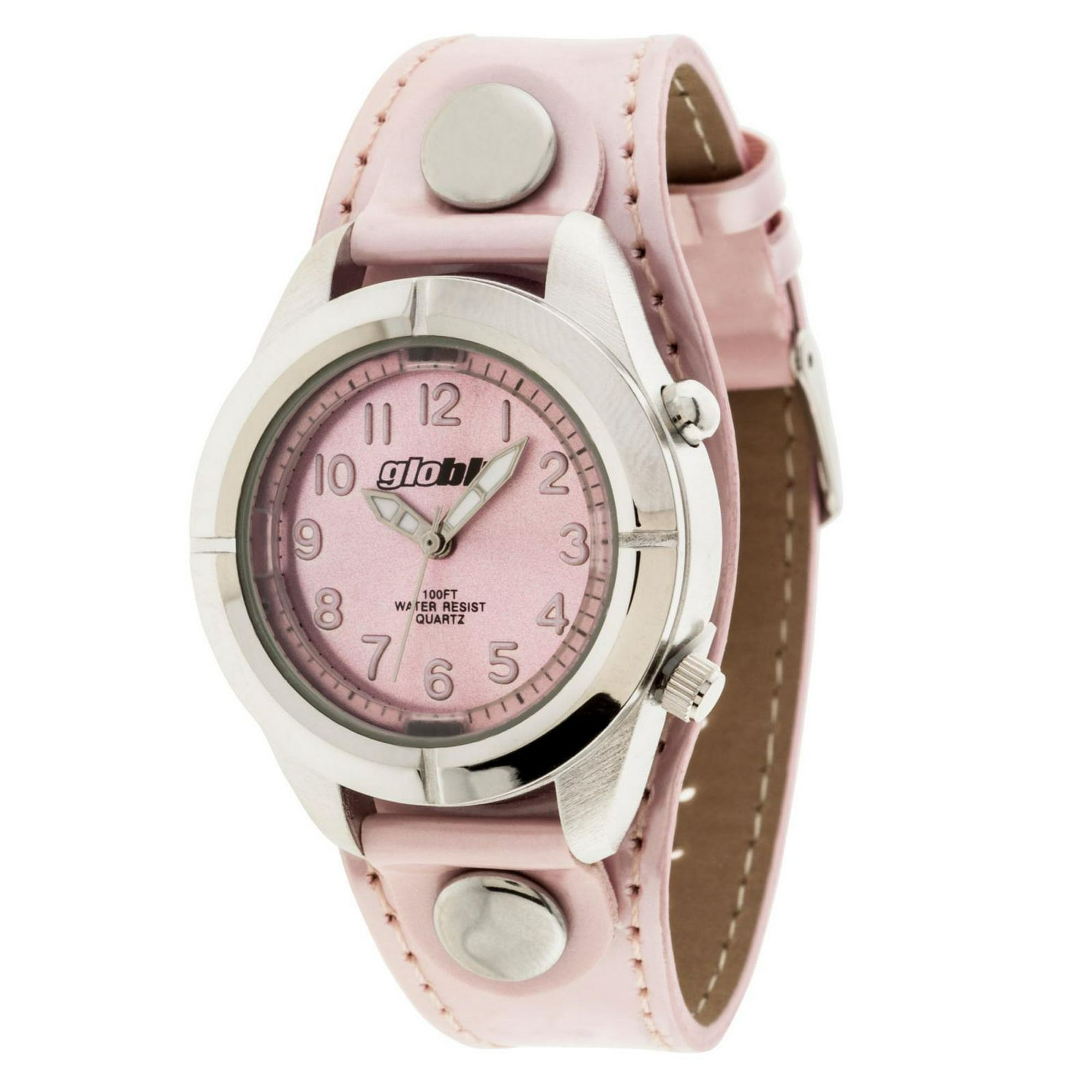 Globlu Ladies Pink Patent Analog Watch