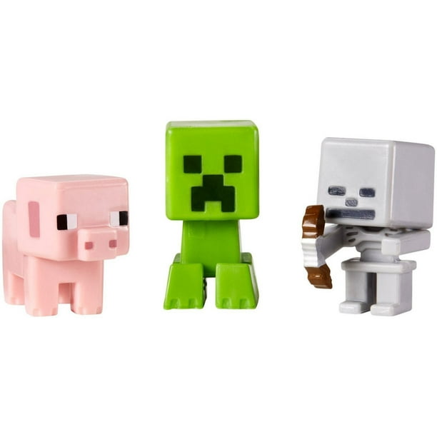 Minecraft – Coffret de 3 figurines de collection – Cochon, Creeper et Squelette – Série 1