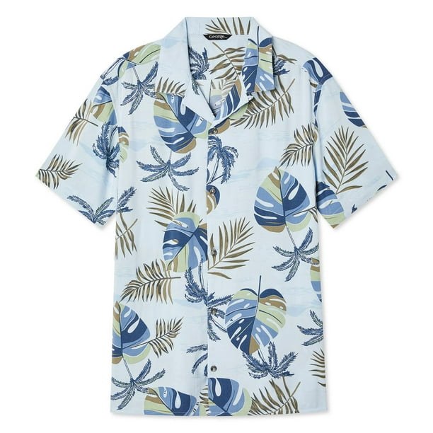 Flywake Men's Hawaiian Shirt Short Sleeves Printed Button Down