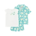 thumbnail image 1 of Carter's Child of Mine Kid Girls' Blue Daisy 3 Piece PJs, 1 of 6