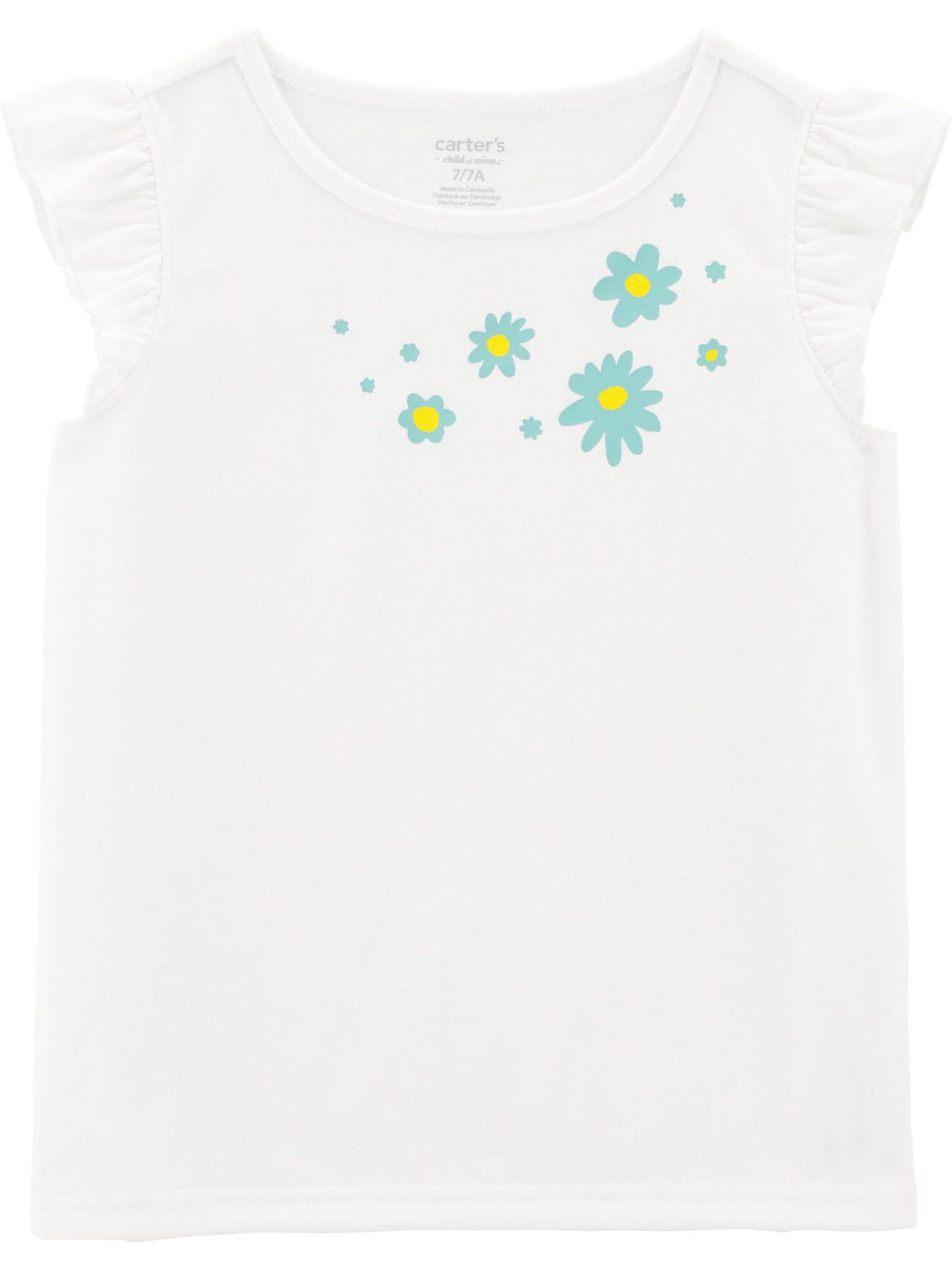 Carter's Child of Mine Kid Girls' Blue Daisy 3 Piece PJs
