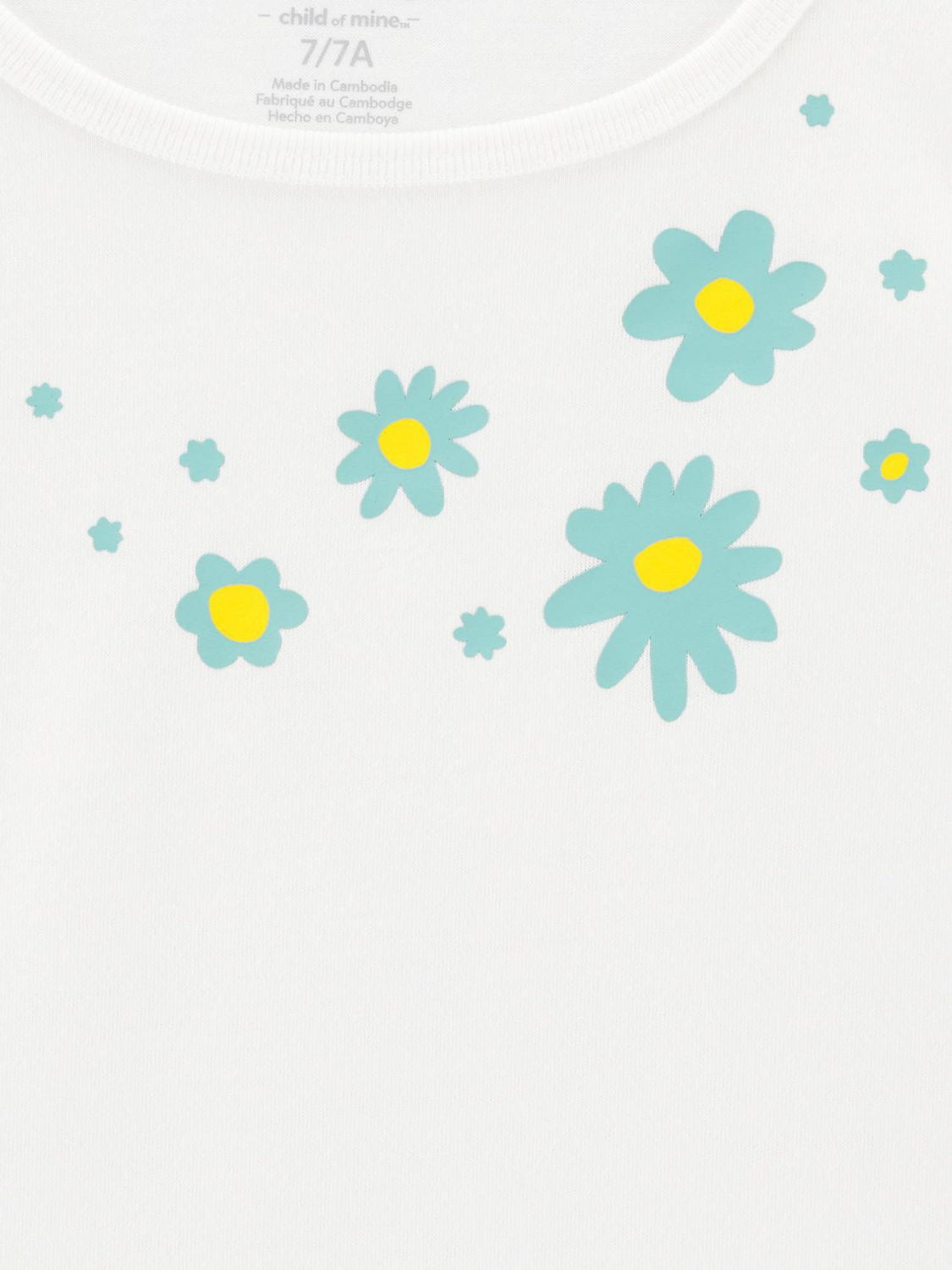 Carter's Child of Mine Kid Girls' Blue Daisy 3 Piece PJs