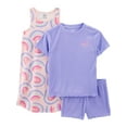 thumbnail image 1 of Carter's Child of Mine Kid Girls' Purple Rainbow 3PC PJs, 1 of 6