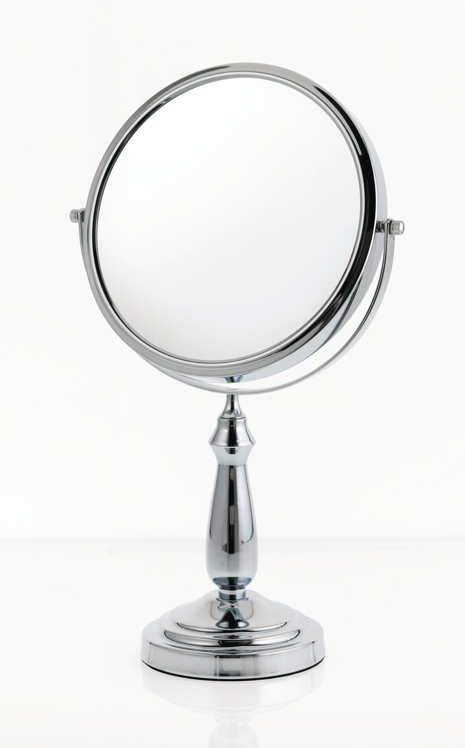 Danielle Magnifying Large Column Stemmed Vanity Mirror Chrome Plated