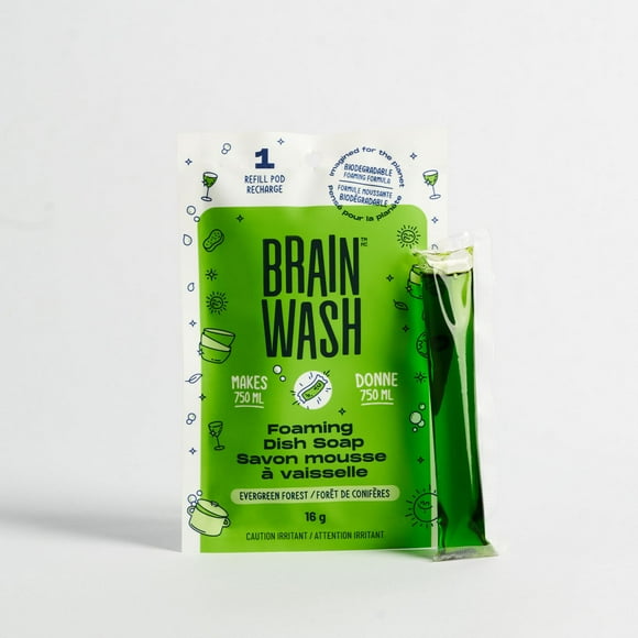 Brain Wash Savon Mousse à Vaisselle Capsule de Recharge - Fôret de Conifères