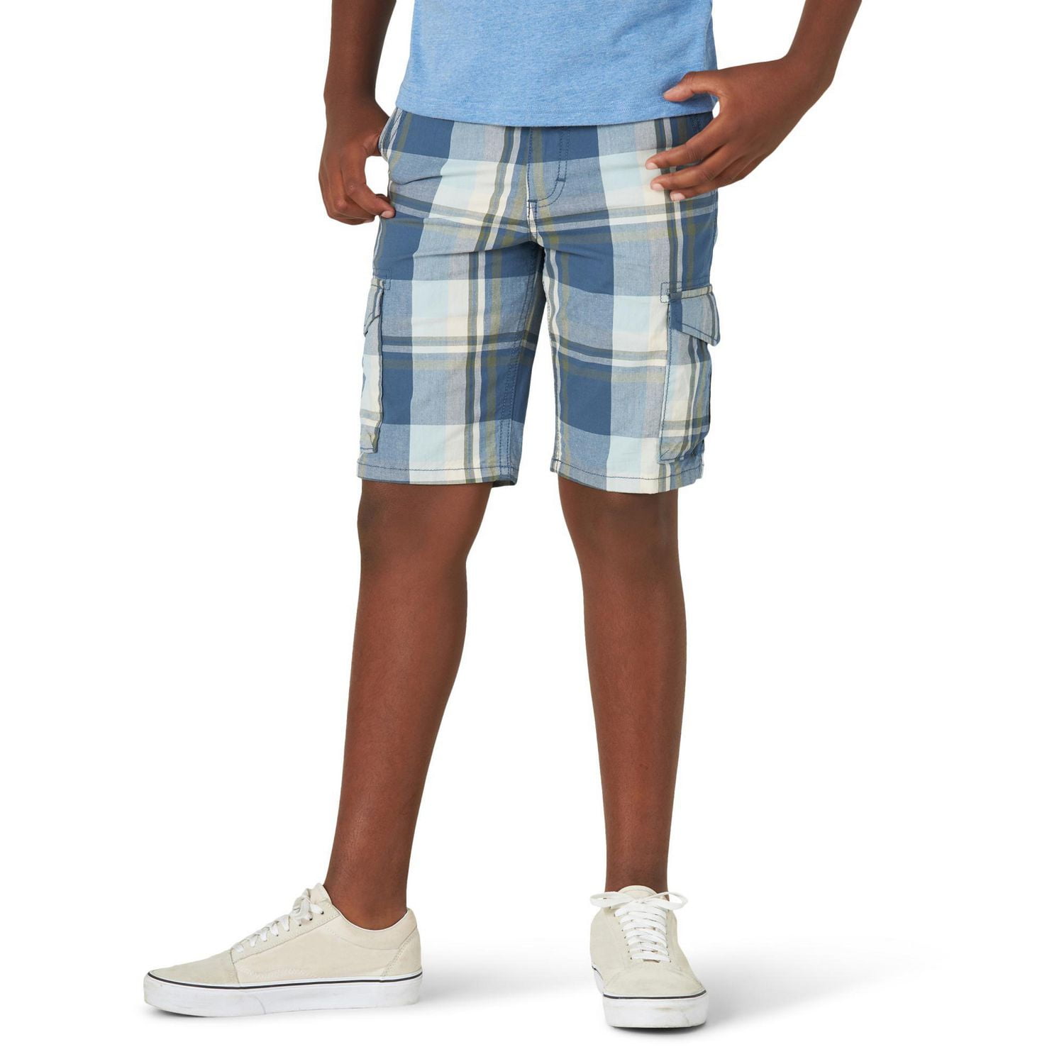wrangler plaid cargo shorts