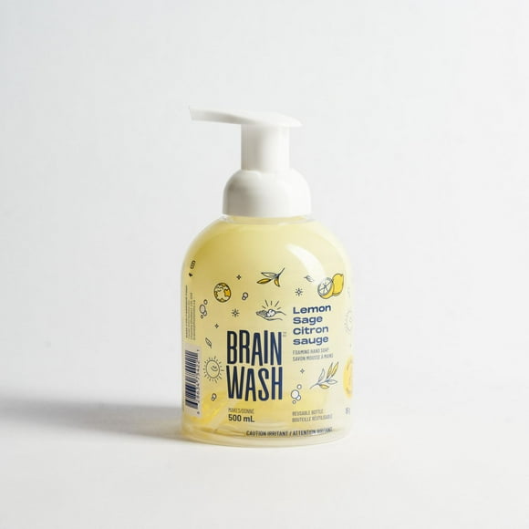 Brain Wash Savon Mousse à Mains Bouteille avec Capsule de Départ - Citron Sauge 500ml