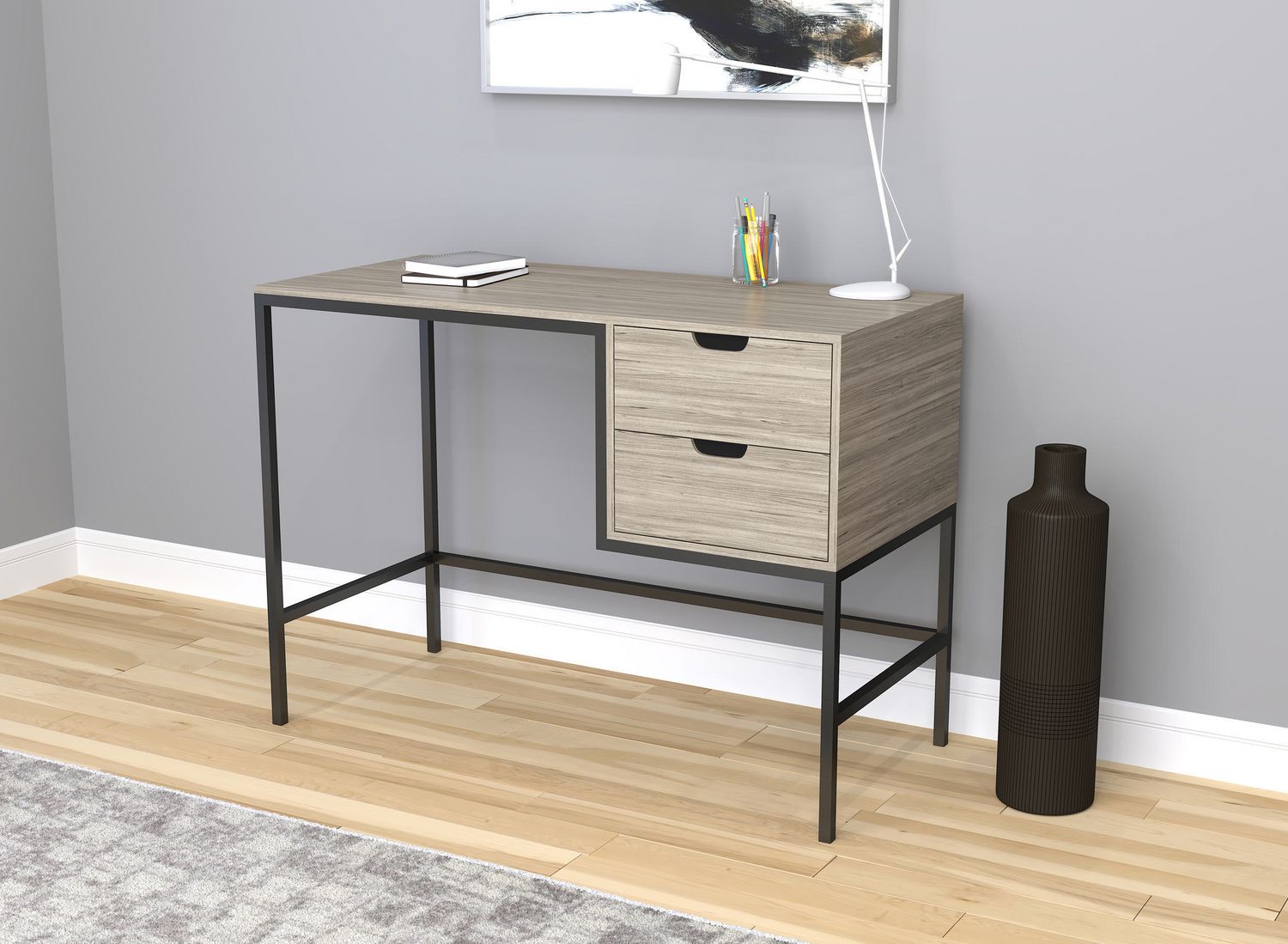 Safdie & Co. Computer Desk 48" Grey Wood Walmart Canada