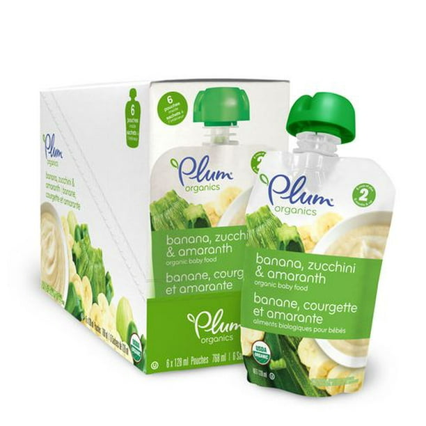 Plum® Organics Aliments biologiques pour bébés - banane, courgette et amarante
