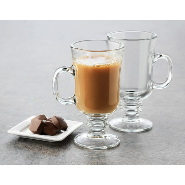 Duralex 6 x Verres expresso en verre tasses café latte -114 ml avec poignée  à prix pas cher
