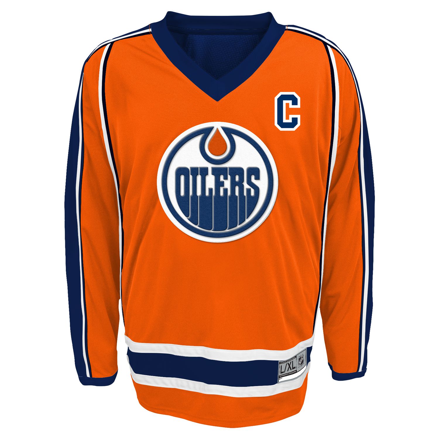 Men's NHL Edmonton Oilers Big Logo 2 Colour Navy/Orange Ugly Pullover Christmas  Sweater - Sports Closet