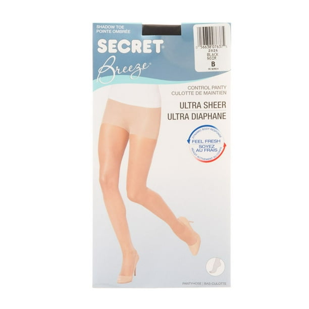 SECRET BREEZE ULTRA SHEER SHADOW TOE PANTYHOSE 