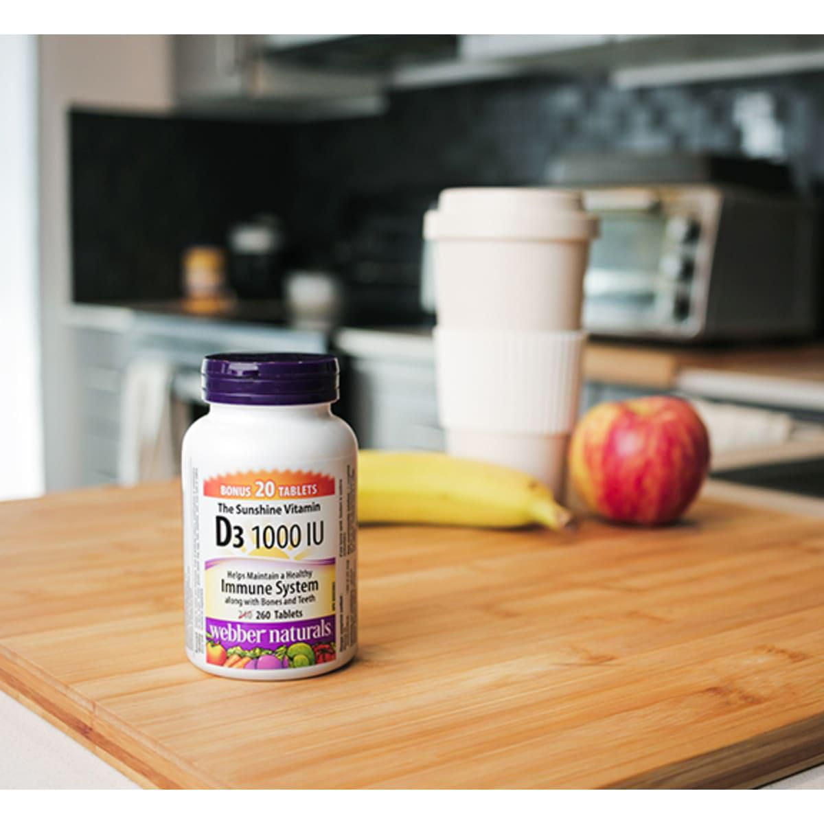 Comprimés vitamine D3 de Webber Naturals de 1000 UI