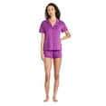 thumbnail image 1 of Pyjama 2 pièces avec haut à col cranté George pour femmes, 1 of 6