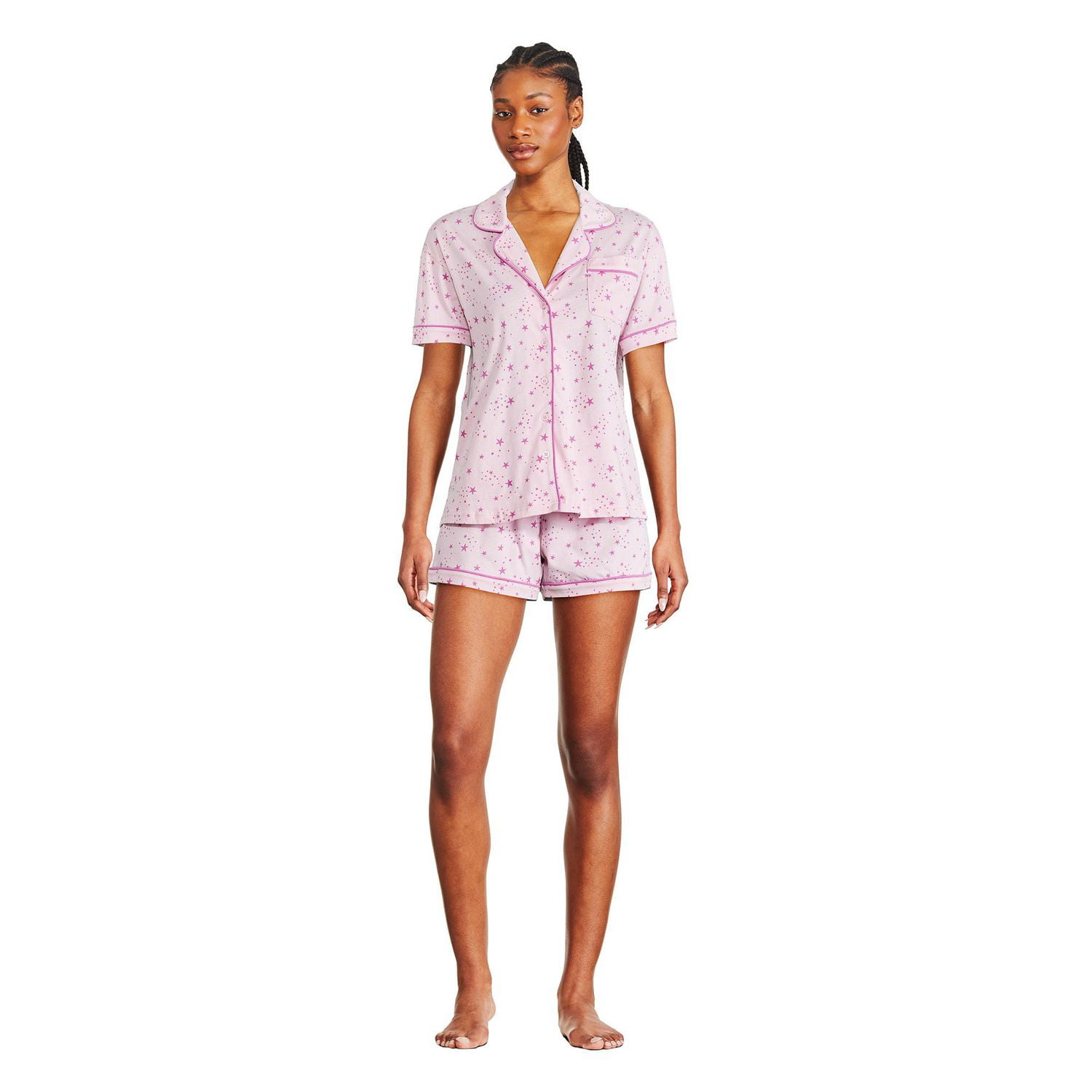 George Women's Notch Collar Pajama 2-Piece Set