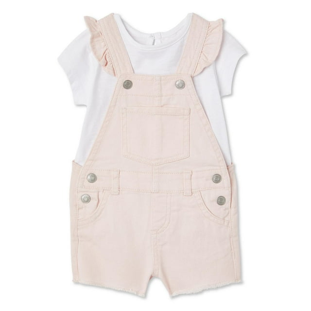 Ensemble 2 pièces avec salopette courte George pour bébés filles
