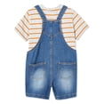 thumbnail image 2 of George Toddler Boys' Denim Shortall 2-Piece Set, 2 of 2
