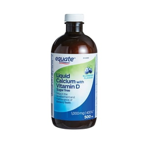 Equate Blueberry Calcium liquide avec vitamine D 1,000mg/400 IU