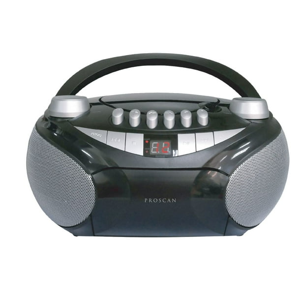 Boombox Proscan Portable CD avec Cassette et Radio AM/FM - Noir