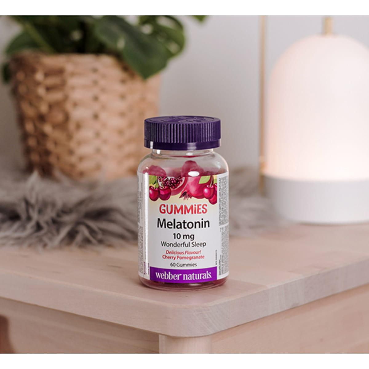 Webber Naturals® Melatonin Gummies, 10 mg, Promotes falling asleep quickly and improves sleep quality, 60 Gummies