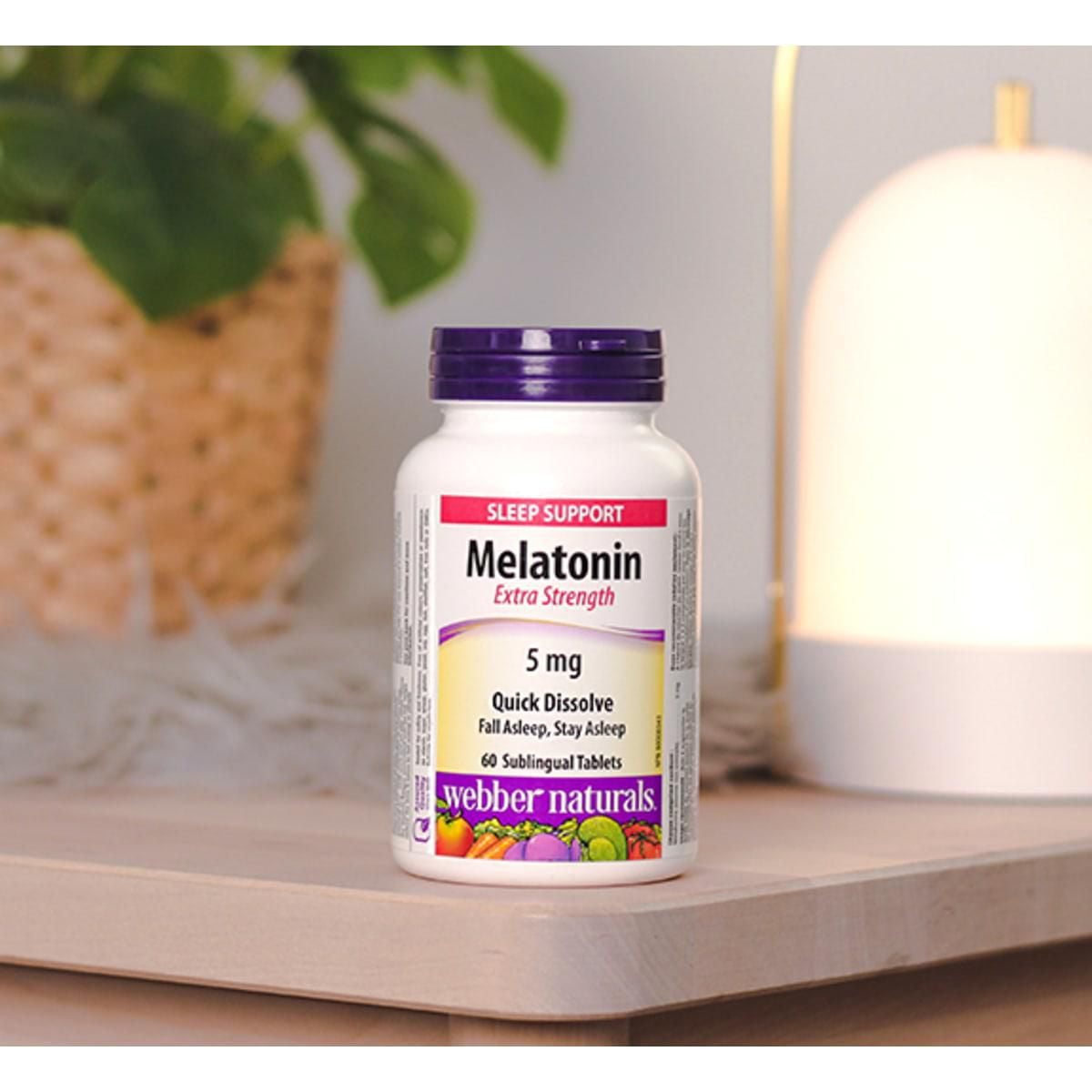 Webber Naturals Mélatonine Ultra-Fort, Dissolution Rapide, 5 mg