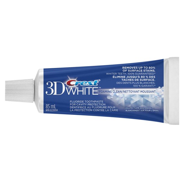 Dentifrice au flourure de Crest 3D WhiteMC Nettoyant moussant