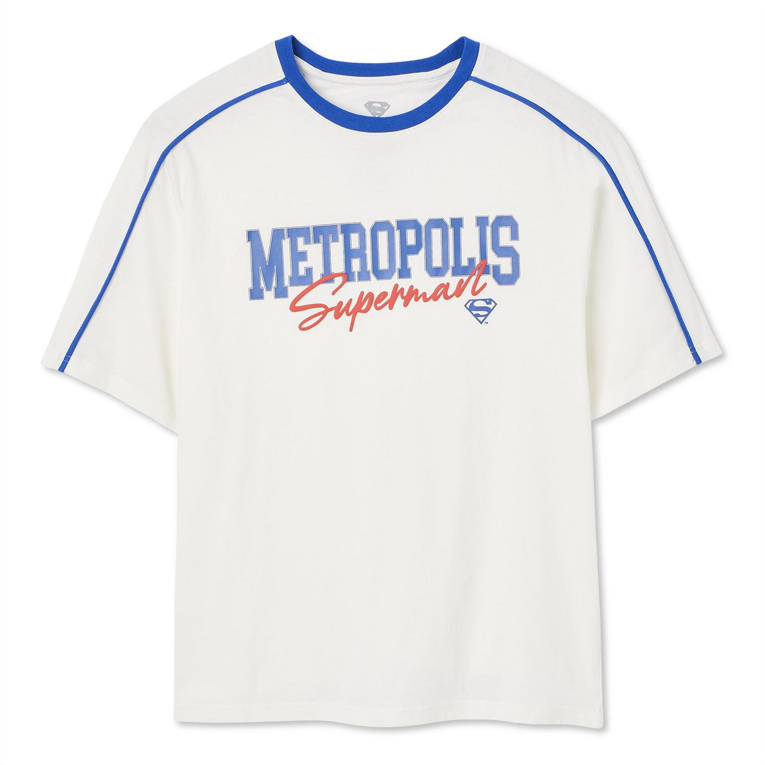 T-shirt aux bordures contrastantes Superman pour hommes