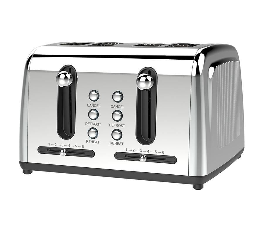 Brentwood Select Extra Wide Slot 4Slice Toaster, Stainless Steel