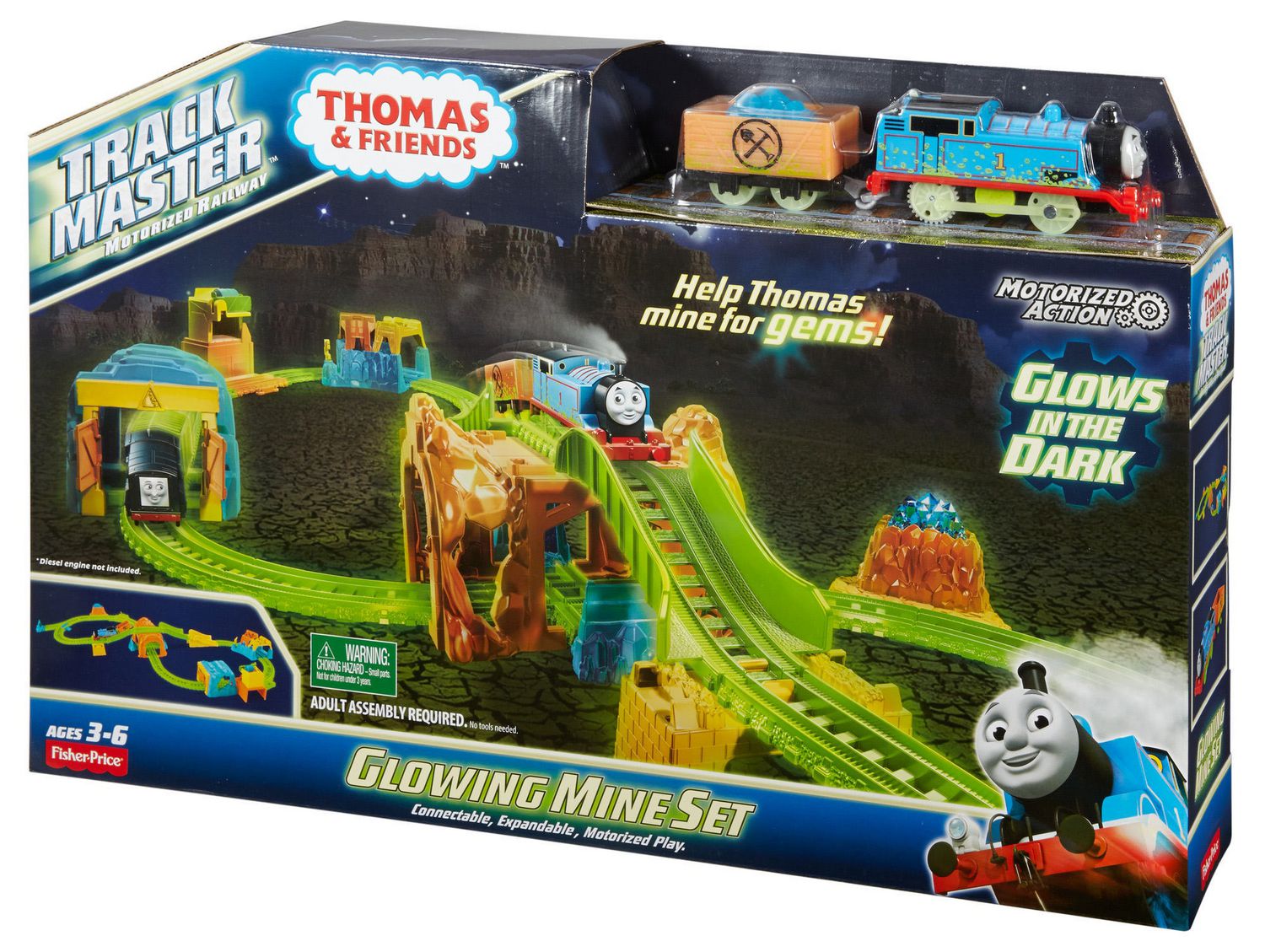 Thomas Friends Trackmaster Hyper Glow Night Delivery Track Set With