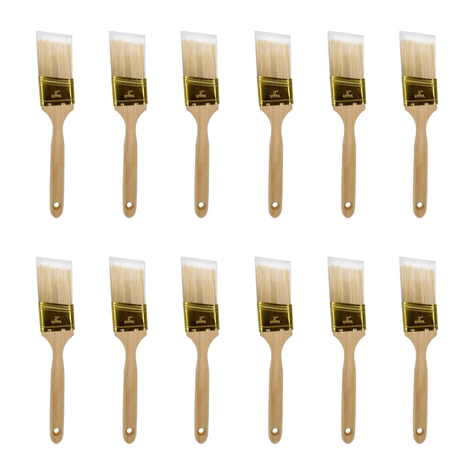 ACTION1 Professional Quality Angled Paint Brush, Pack of 12 Walmart