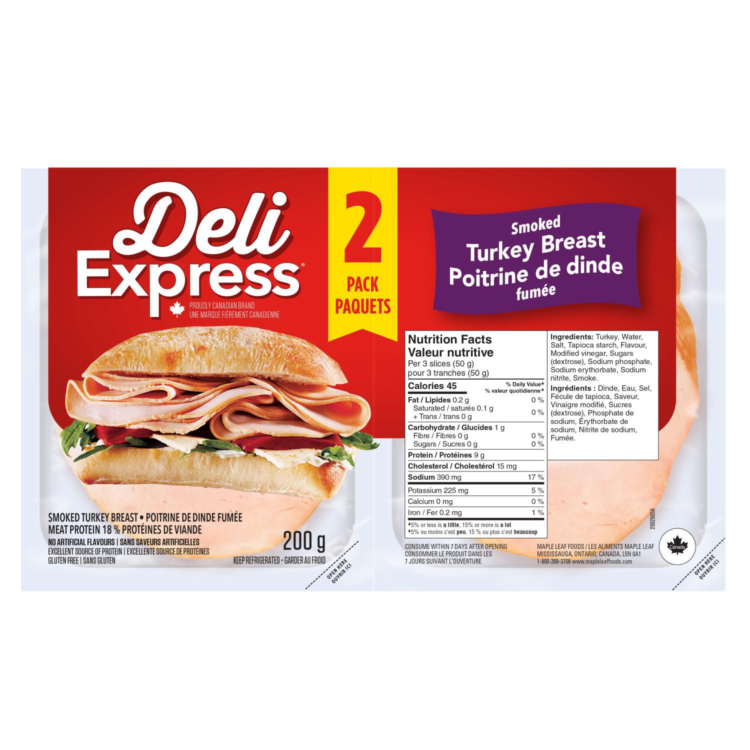 Deli Express Smoked Turkey Breast, 200g - Walmart.ca