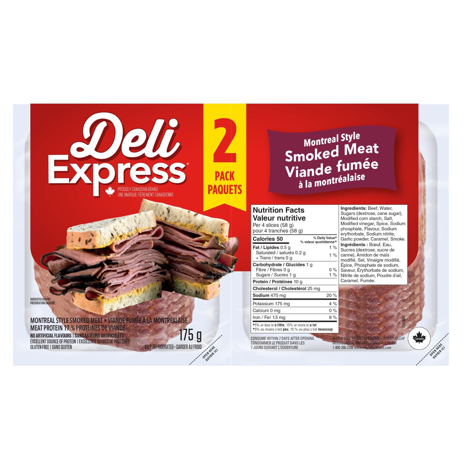 Deli Express Montreal Style Smoked Meat, 175g