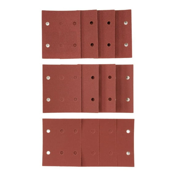HART 1/4-inch Sheet Sand Paper Assortment (12-Pack), 80-120-220 Grit