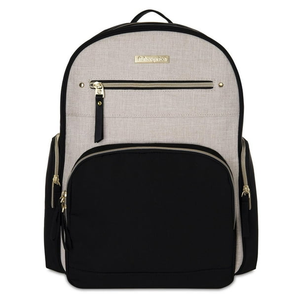 Fisher-Price Meghan Backpack Diaper Bag – Black & Tan, 8 pockets ...