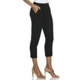 thumbnail image 3 of Rafaella Women's Extended Tab Capri Pants with Pockets, 3 of 5