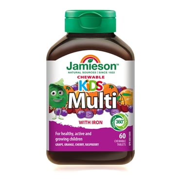 Jamieson Kids Multivitamin Chewable Tablets, Natural Fruit Flavour,