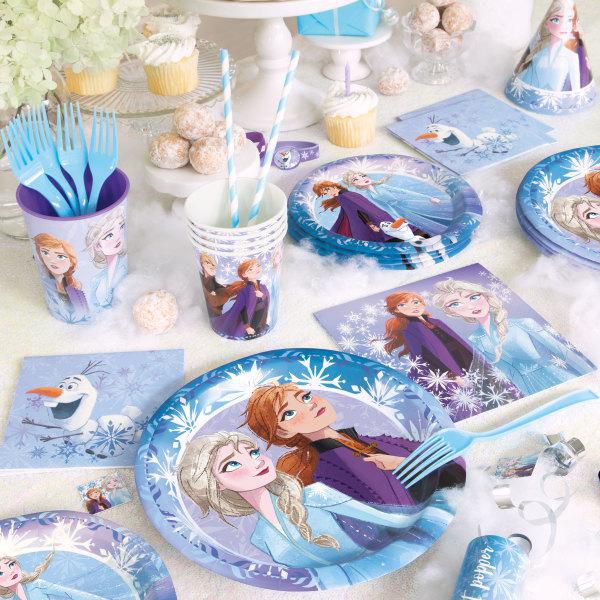 Disney Frozen Birthday Paper Dinner Plates, 9in, 8ct, Disposable plates  measure 9