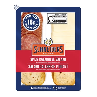 Trousse-collation de salami calabrese piquant salé à sec Schneiders 75 g
